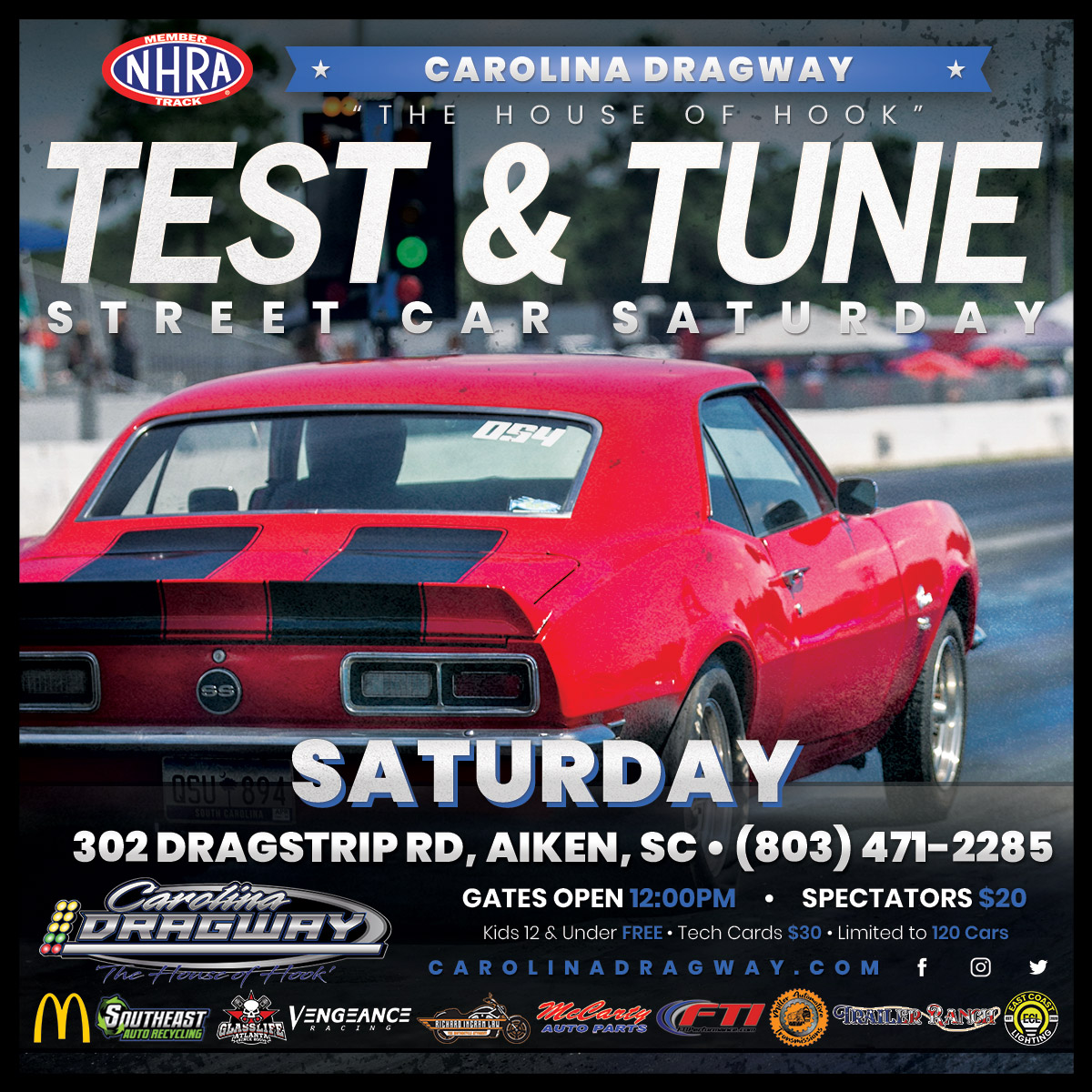 Events for February 2024 Carolina Dragway "The House of Hook" in